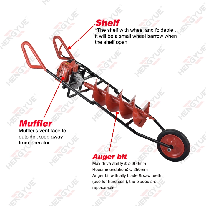 Post Hole Digger with Wheel