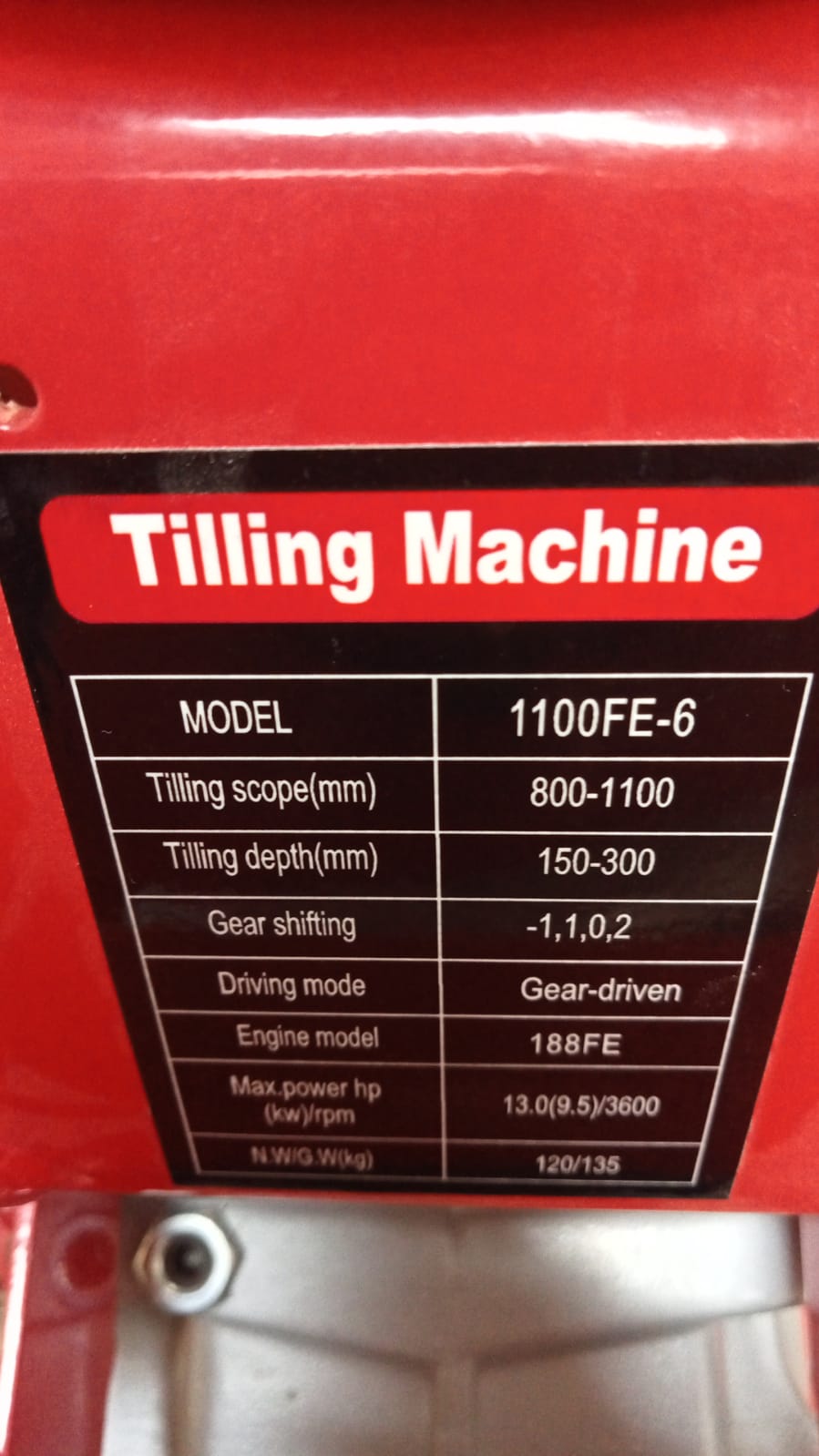 Power Tiller 1100FE-6 6 Gear