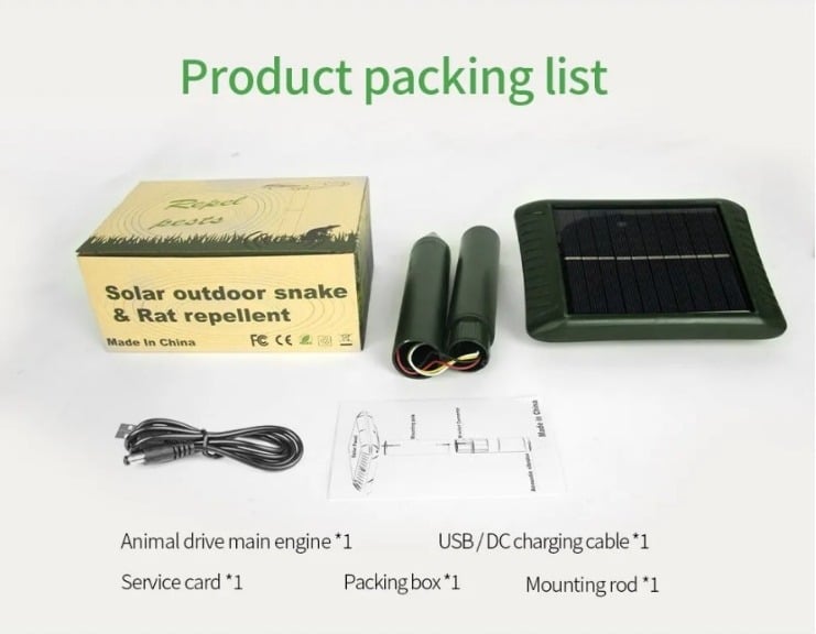 CE Easy Installation Solar Energy Mole Snake Repeller Dustproof Waterproof Protect Home Safety Field Guardian Animal Repellent