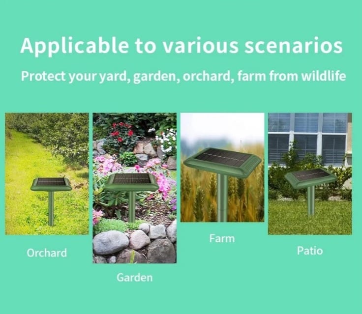 CE Easy Installation Solar Energy Mole Snake Repeller Dustproof Waterproof Protect Home Safety Field Guardian Animal Repellent