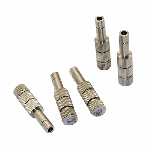 10PCS Low Pressure Brass Filter Misting Nozzle, Atomizing Mist Nozzle, Replacement Heads for Greenhouse Landscaping and Outdoor Cooling System, Mister Heads with 6MM Connection (Size : 0.5mm)